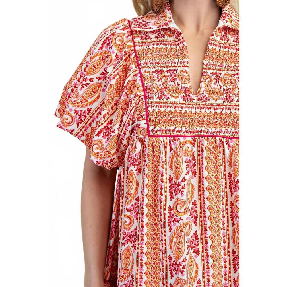 NEW GIGIO mixed paisley print dress in pink mix - Picture 4 of 4